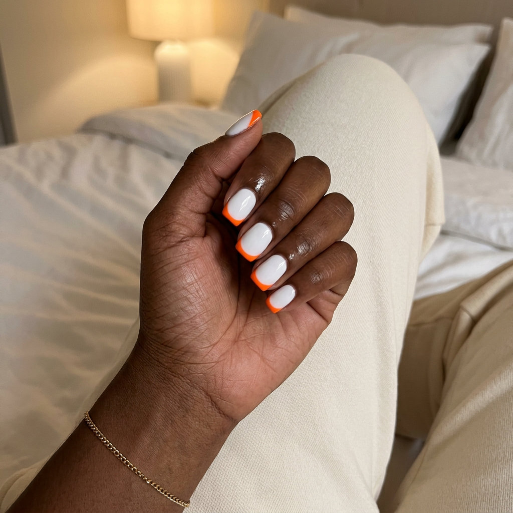 Citrus French Tip Square nails for summer 2026, playful and sporty for casual weekends and picnics.