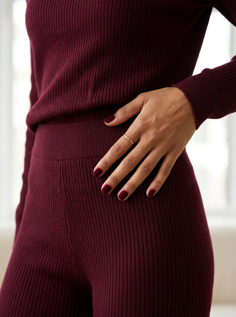 Deep wine velvet square nails for summer red nails 2026, luxurious for evening events.