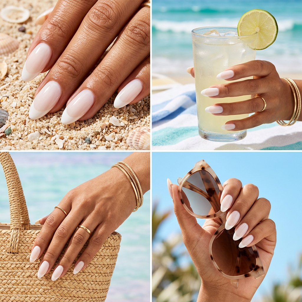 Glazed French Nails | Trending Summer Nails 2026 Sheer milky white glazed French nails for formal events and daily wear. Trending summer nails 2026.