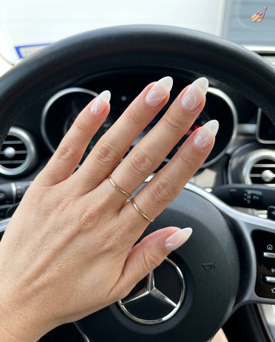 Milky White Jelly Marble | Trending Summer Nails 2026 Sheer milky white jelly marble nails for weddings and formal events. Trending summer nails 2026.