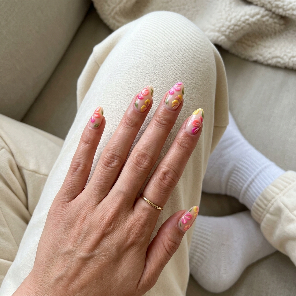 Tropical nail designs 2026: Hibiscus Swirls Builder Gel Dimension for art gallery openings.