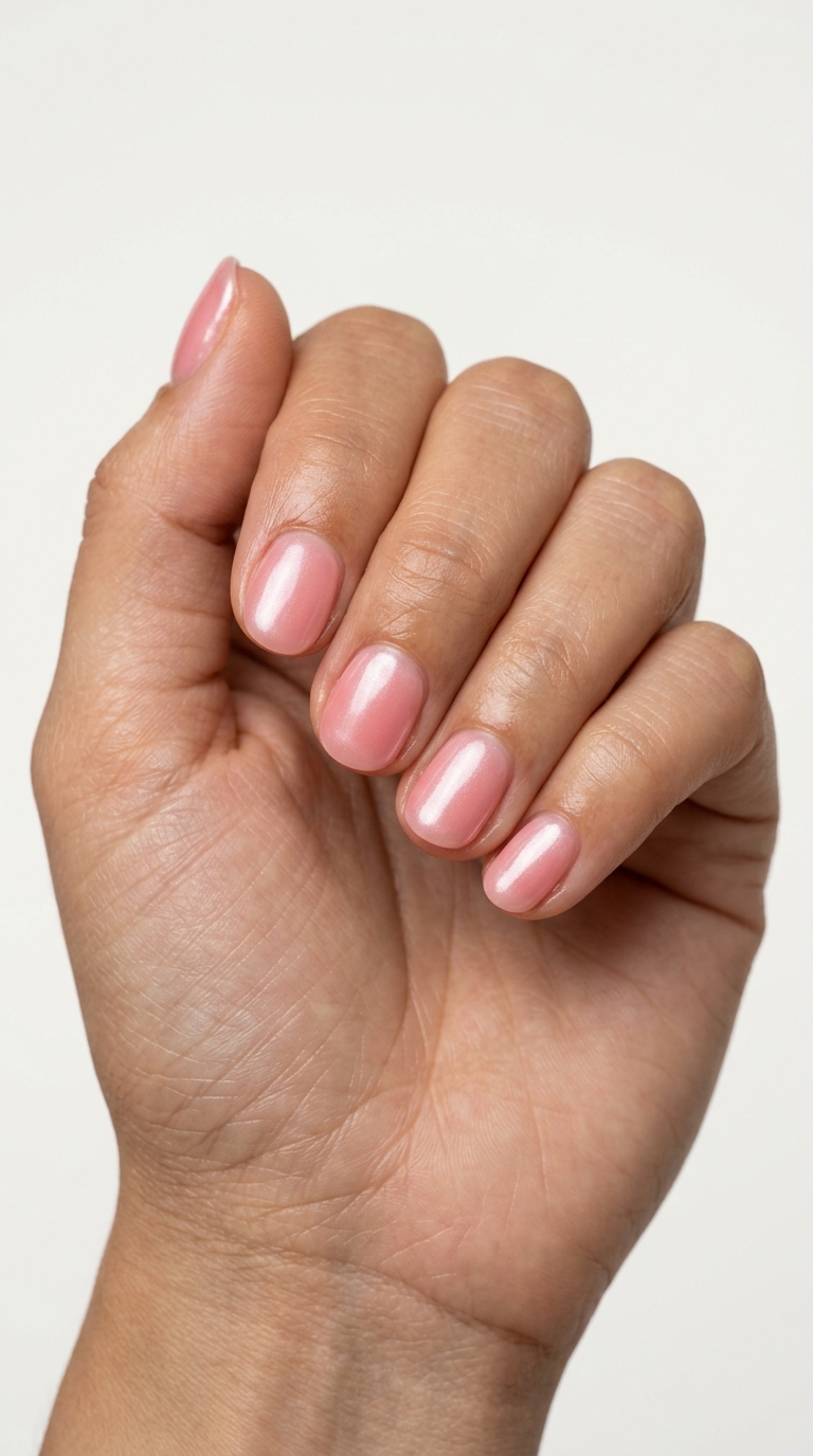 Tropical nail designs 2026: Watermelon Pink Milky Glaze for casual brunch.