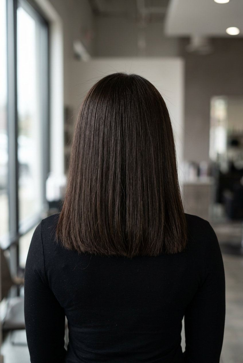 Turkish Coffee Solid Espresso 2026 mid-length blunt cut mocha espresso hair color, solid color, professional bold mood