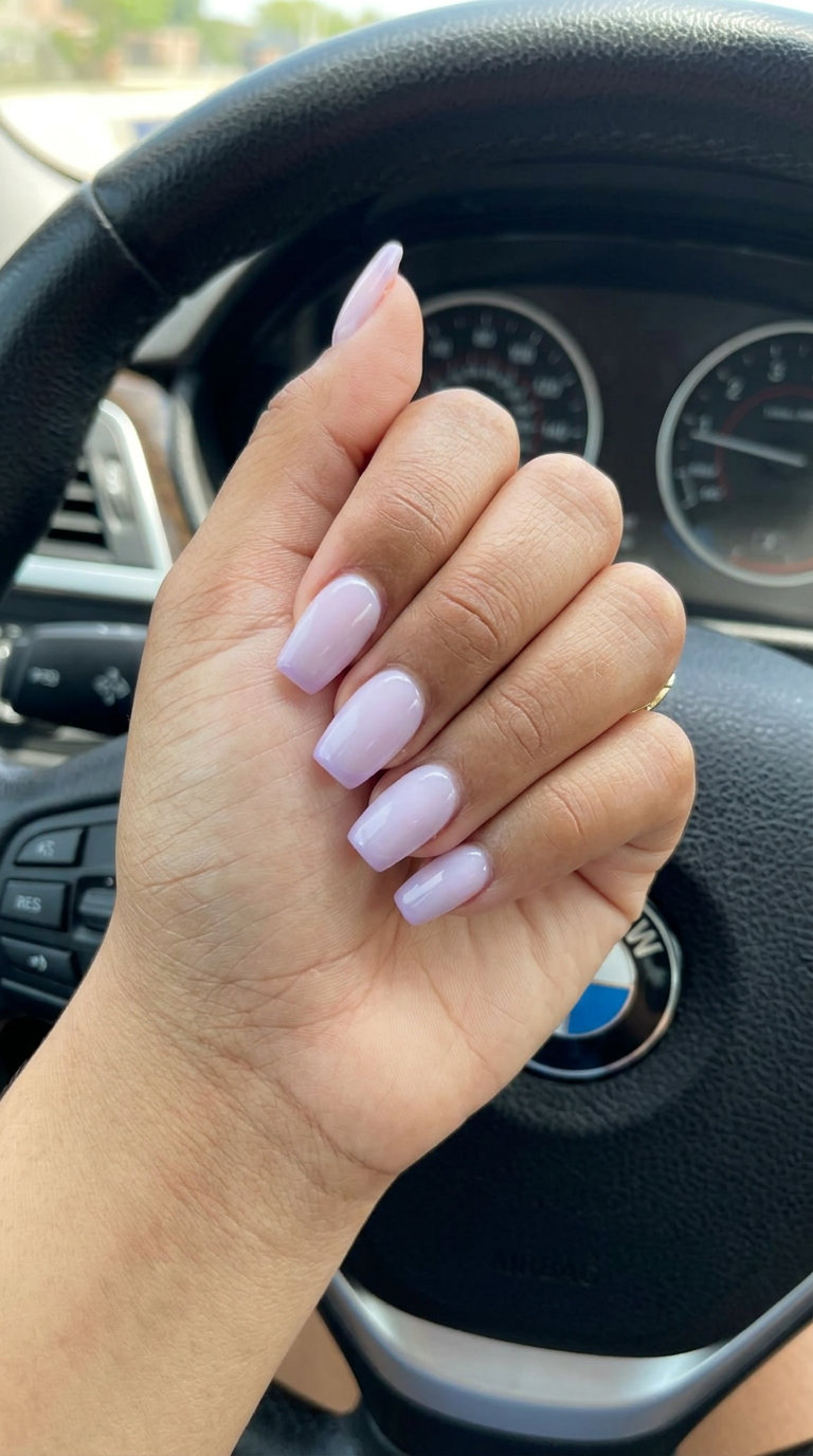 Lavender Milky Bath Garden Party nails for vacation nails summer 2026. Romantic and dreamy feminine style.