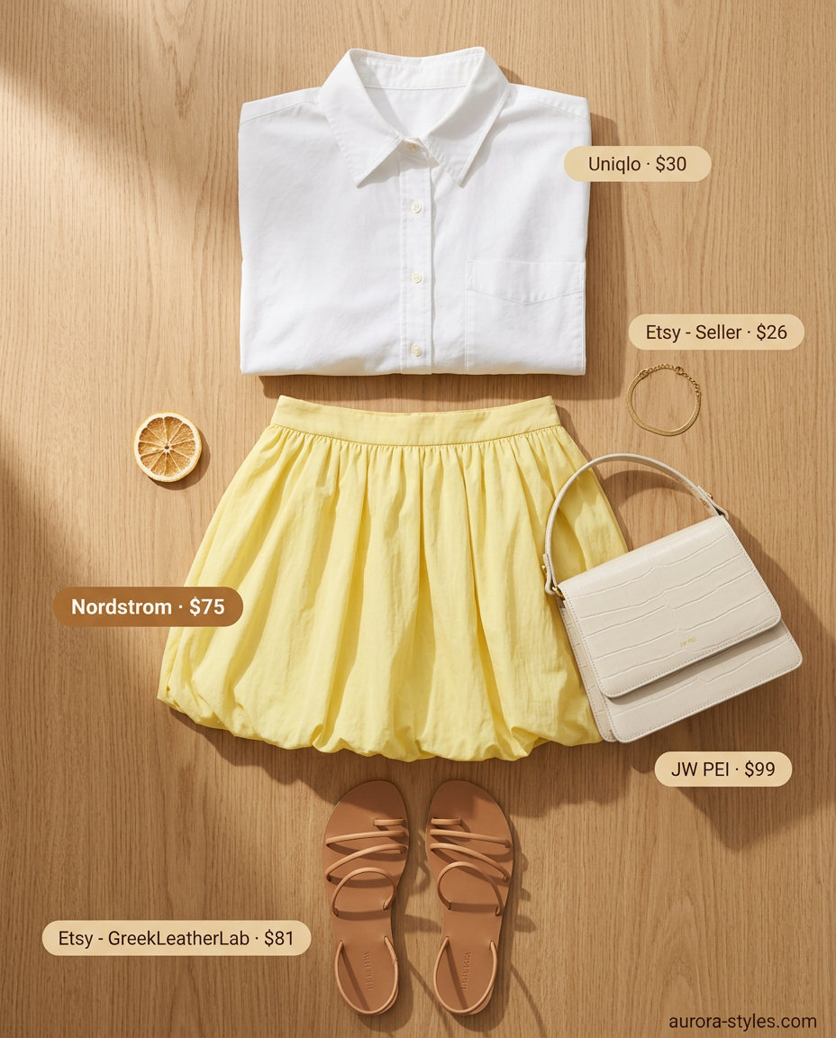 What to Wear with Bubble Skirt Summer 2026 outfit idea - fashion styling inspiration