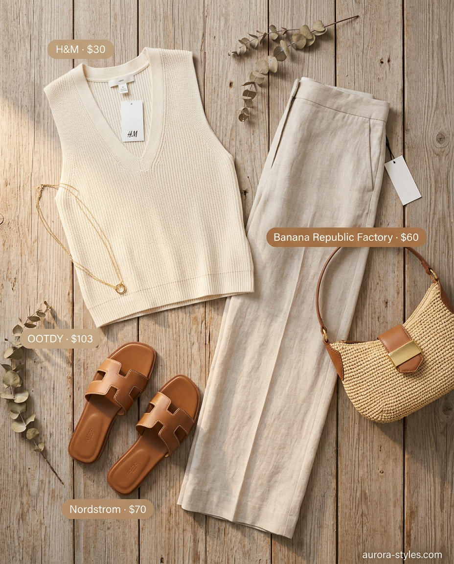 What to Wear with Knit Vest Summer 2026 outfit idea - fashion styling inspiration